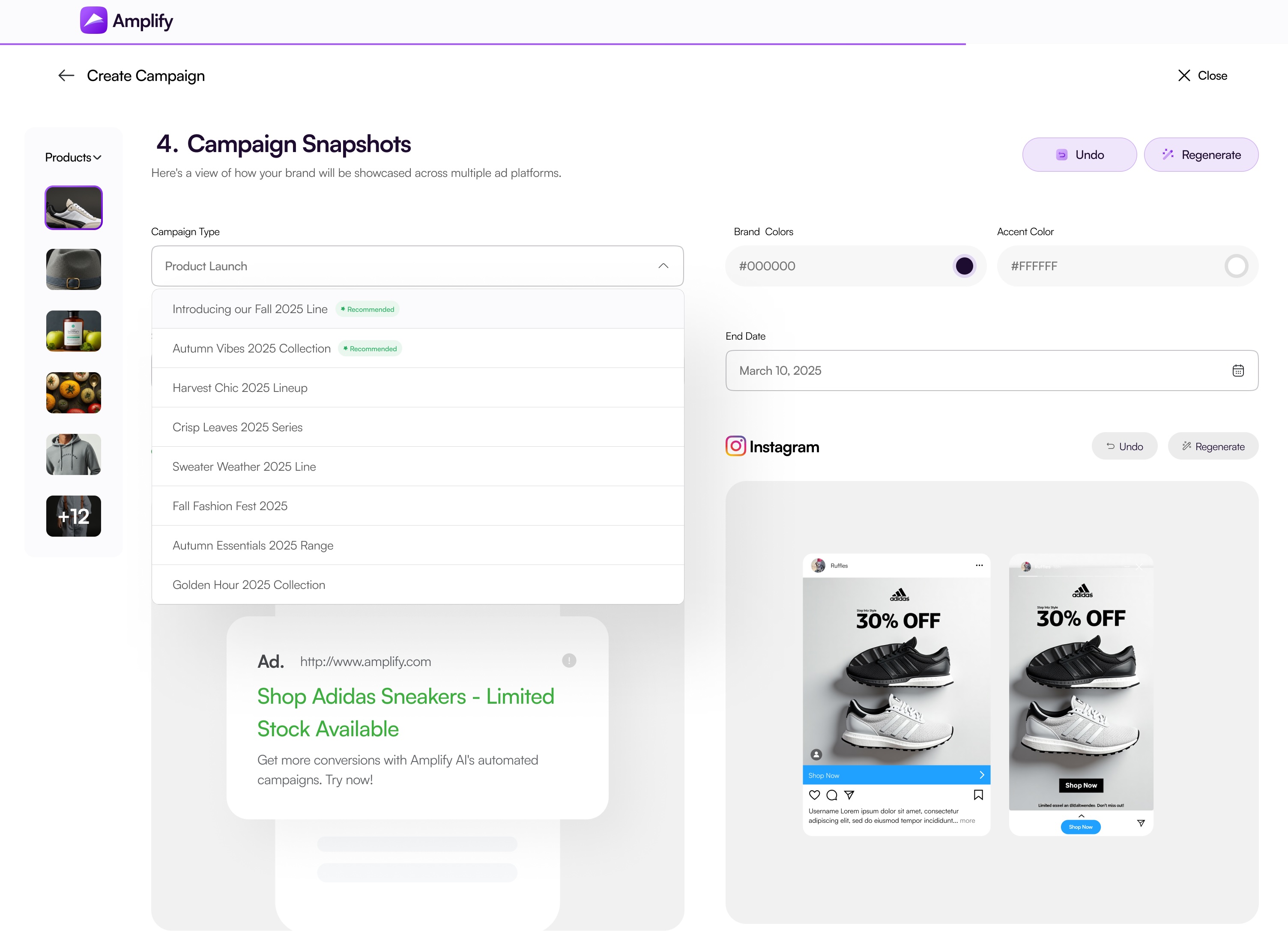 Step 2: Create AI-powered campaigns - Detailed view of how to create ai-powered campaigns with Amplify